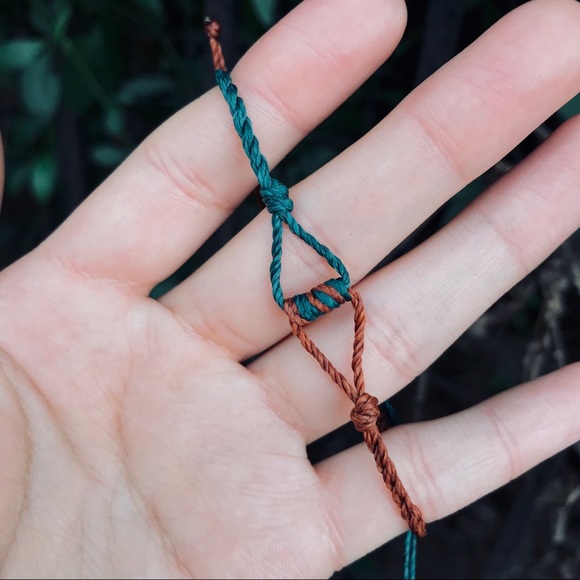 4 Elements Old Copper/Green Macrame Bracelet - Picture 4 of 4